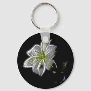 Porte-clés white-82698 blanc fleur de lys nature beauté digi