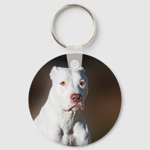 Porte-clés White American Pitbull Terrier Rescue Dog