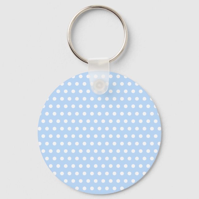 Porte-clés White and Blue Polka Dot Pattern. Spotty. (Recto)