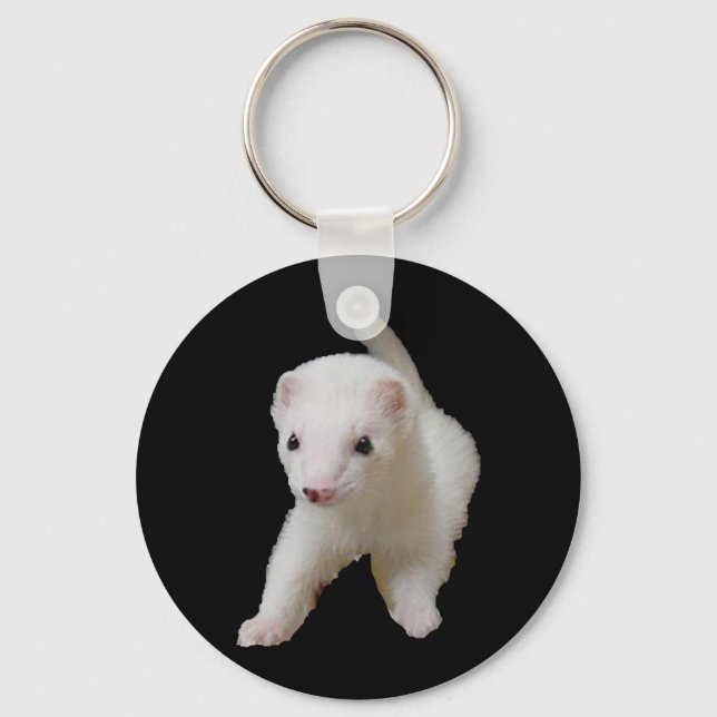 Porte-clés White Baby Ferret (Recto)