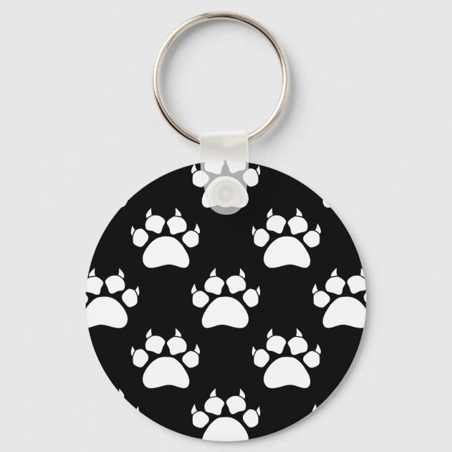 Porte-clés White Cat Paws And Claws Pattern Print (Recto)