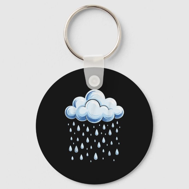 Porte-clés White Clouds Rain Drop Shirt Adult Kids Men Women  (Recto)