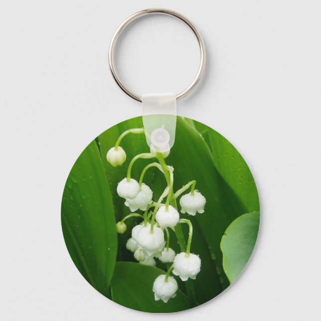 Porte-clés White Flowers Lily-of-the-Valley Keychain (Recto)