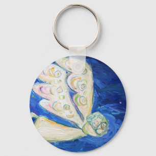 Porte-clés White Guardian Baby Angel Art Charm Porte - clés
