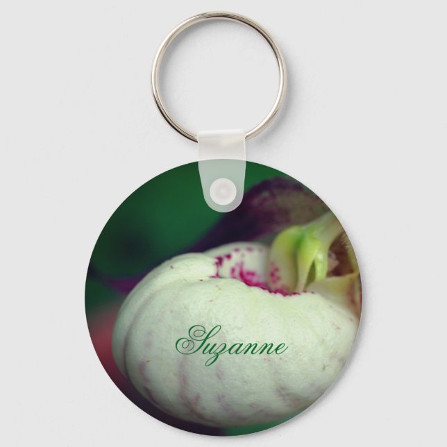 Porte-clés White Lady Slipper Flower Personalized (Recto)