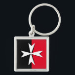 Porte-clés White Maltese Cross & Malta flag fashion / knights<br><div class="desc">Keychains: Maltese Cross & Malta - flag,  symbol of cross - used by Order of Malta,  Sovereign Military order of Malta (Order of St. John) - national patriots,  travel,  holiday,  sports fans fashion. Maltese Cross is also international symbol of the fire service's,  symbol of protection,  badge of honour.</div>