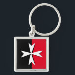 Porte-clés White Maltese Cross & Malta flag fashion / knights<br><div class="desc">Keychains: Maltese Cross & Malta - flag,  symbol of cross - used by Order of Malta,  Sovereign Military order of Malta (Order of St. John) - national patriots,  travel,  holiday,  sports fans fashion. Maltese Cross is also international symbol of the fire service's,  symbol of protection,  badge of honour.</div>