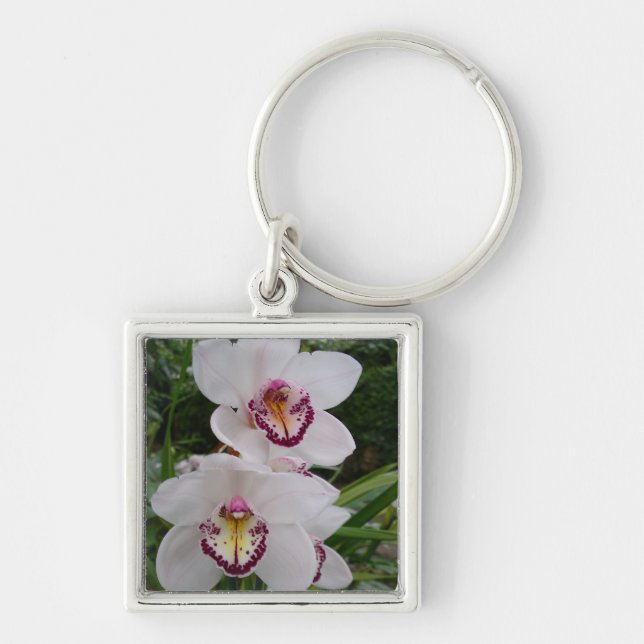Porte-clés White Orchids Beautiful Tropical Flowers (Devant)