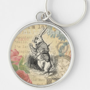 Porte-clés White Rabbit Alice in Wonderland Art