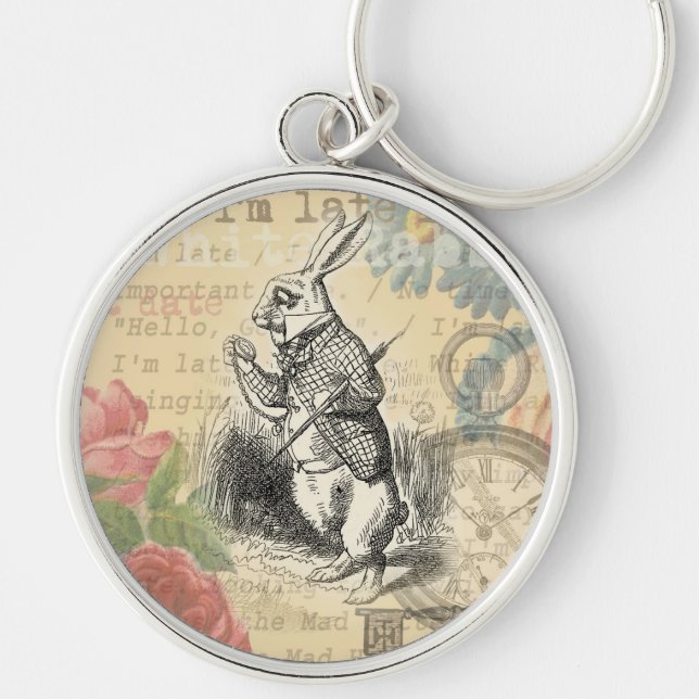 Porte-clés White Rabbit Alice in Wonderland Art (Devant)