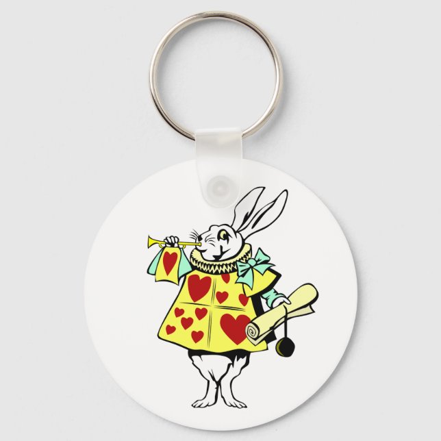 Porte-clés White Rabbit from Alice in Wonderland Button (Recto)