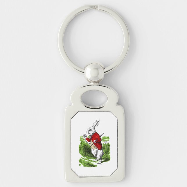 Porte-clés White Rabbit looking at watch. Illustration (Devant)