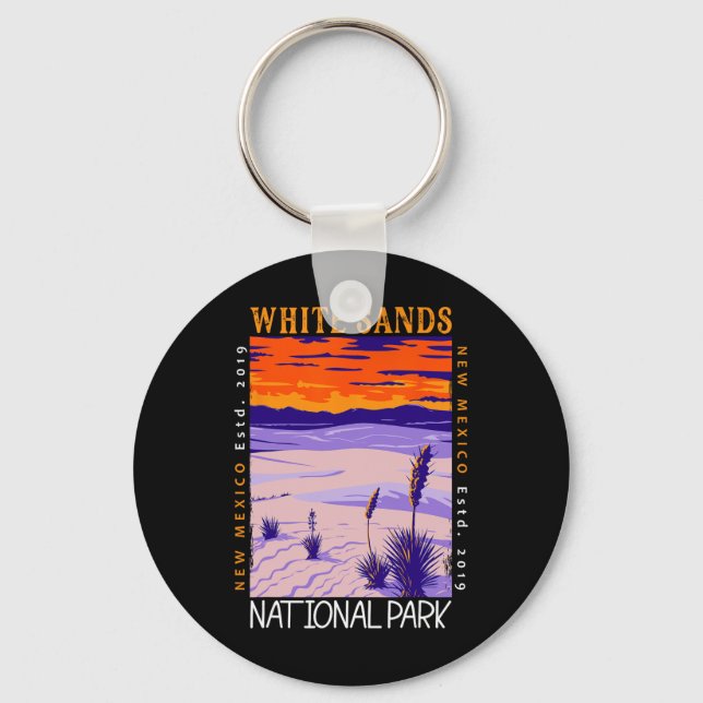Porte-clés White Sands National Park New Mexico Distressed Vi (Recto)