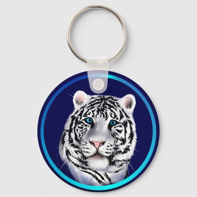 Porte-clés White Tiger Face Keychain (Recto)