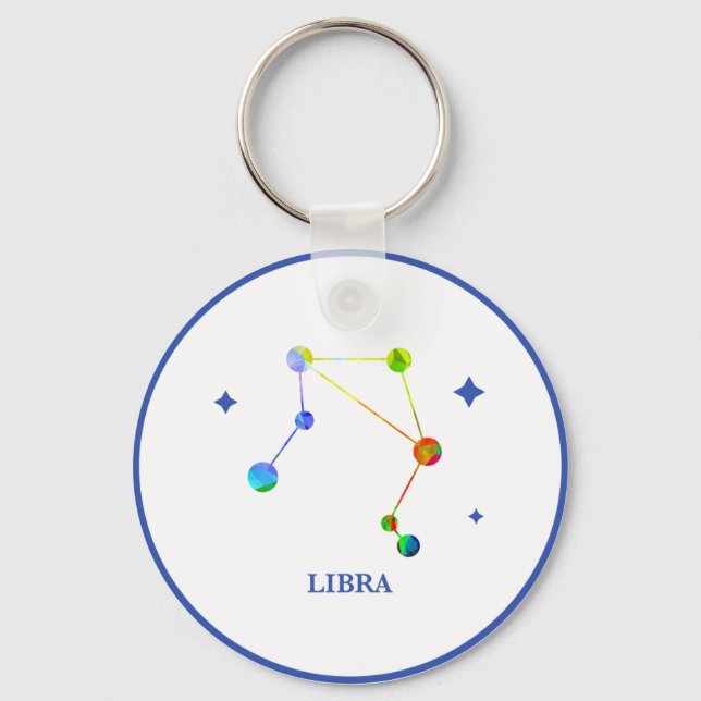 Porte-clés White Zodiac Libra Rainbow Porte - clé (Recto)