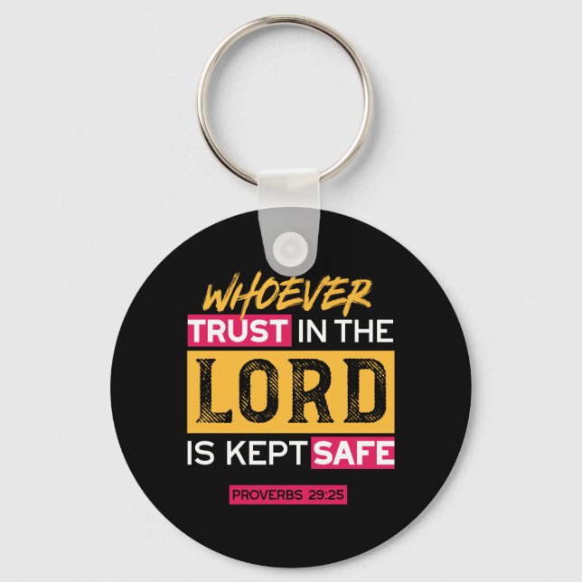 Porte-clés Whoever Trusts in the Lord Is Kept Safe Quote (Recto)