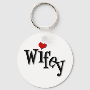 Porte-clés Wifey au coeur rouge funky