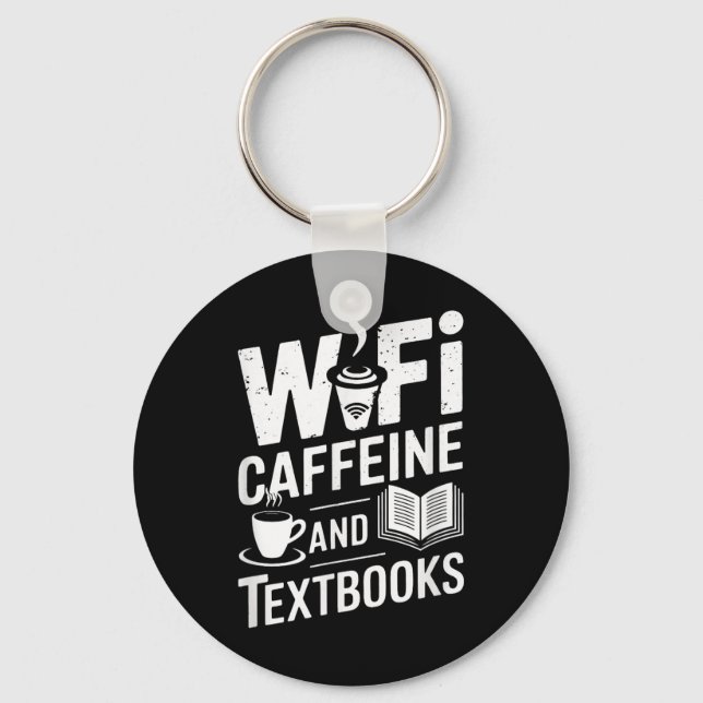 Porte-clés Wifi Caffeine And Textbooks  (Recto)