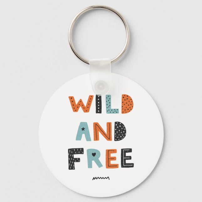 Porte-clés Wild and Free | Doodle Letters (Recto)