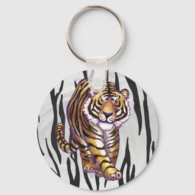 Porte-clés Wild Me Tiger Black and White Print (Recto)