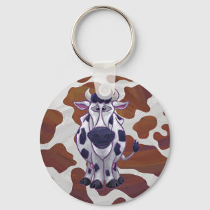 Porte-clés Wild me Vache Brown et blanche Impression