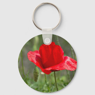 Porte-clés Wild red poppy flower