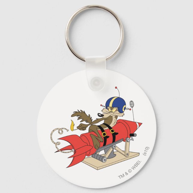 Porte-clés Wile E. Coyote lançant une fusée rouge (Recto)