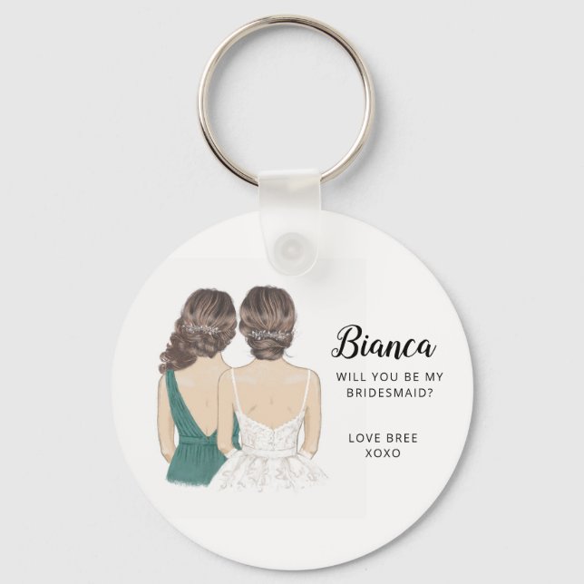 Porte-clés Will you be my bridesmaid keyring (Recto)