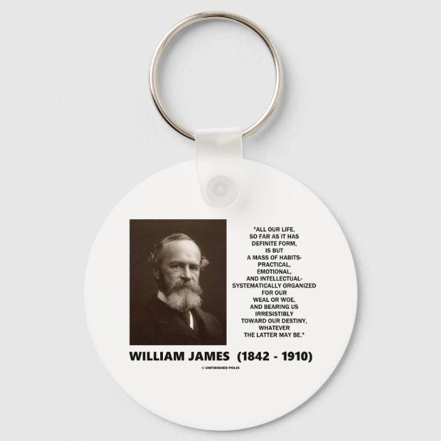 Porte-clés William James Mass Of Habits Destiny Citation (Recto)