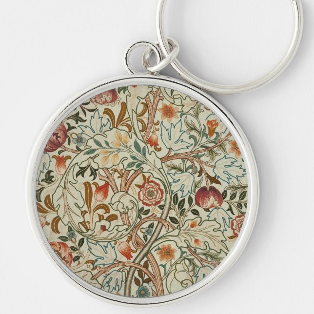 Porte-clés William Morris Acanthus Broderie Motif Floral (Devant)