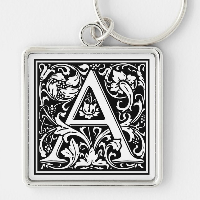 Porte-clés William Morris Alphabet "A" (Devant)