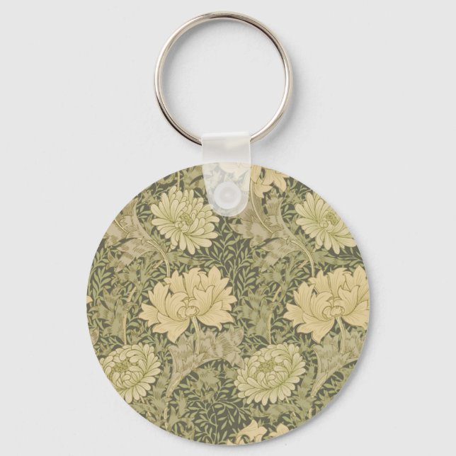 Porte-clés William Morris Chrysanthemum Fleur d'âge (Recto)