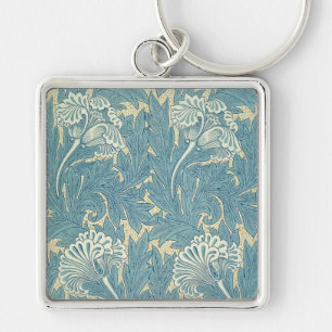 Porte-clés William Morris Classique Tulipe Bleu Floral
