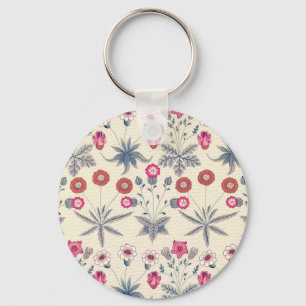 Porte-clés William Morris Daisy Motif floral Orange rouge