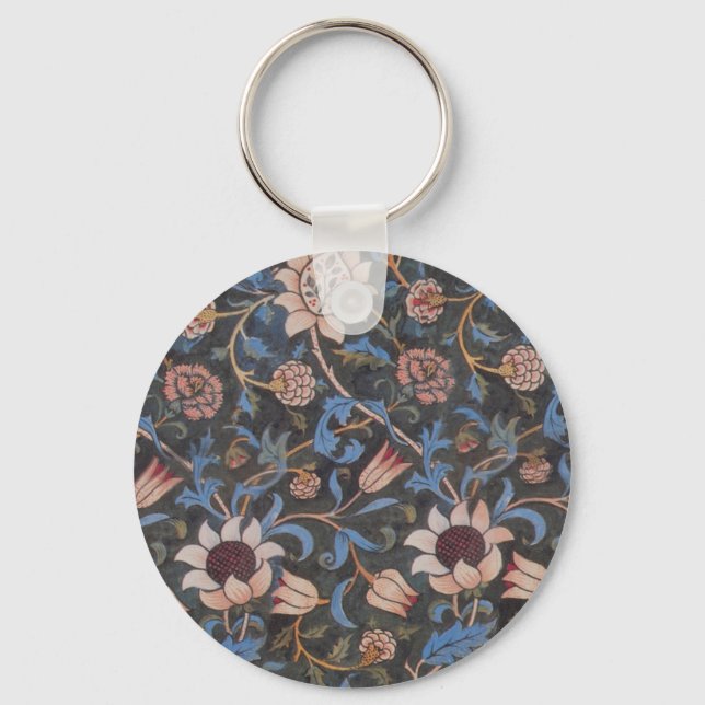 Porte-clés William Morris Evenlode Textile Floral Art (Recto)