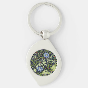 Porte-clés William Morris Fleur d'antiquité aux algues marine