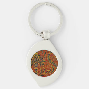 Porte-clés William Morris India Rouge Floral Vintage Classiqu