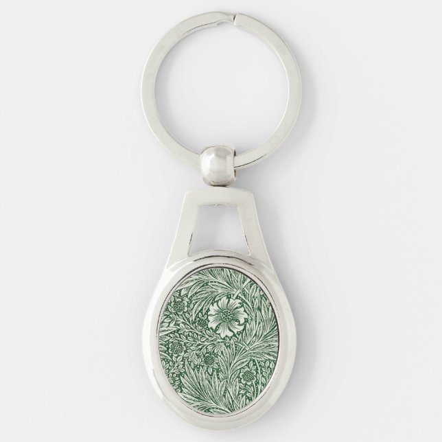 Porte-clés william morris marigold vert floral fleur (Devant)
