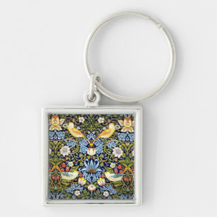Porte-clés William Morris - motif de Strawberry Thief