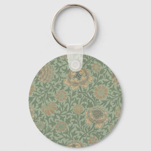 Porte-clés William Morris motif floral Grafton vert sauge 