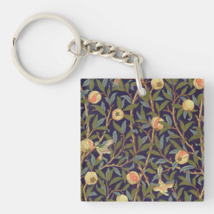 Porte-clés William Morris Oiseau Et Grenade Art Vintage