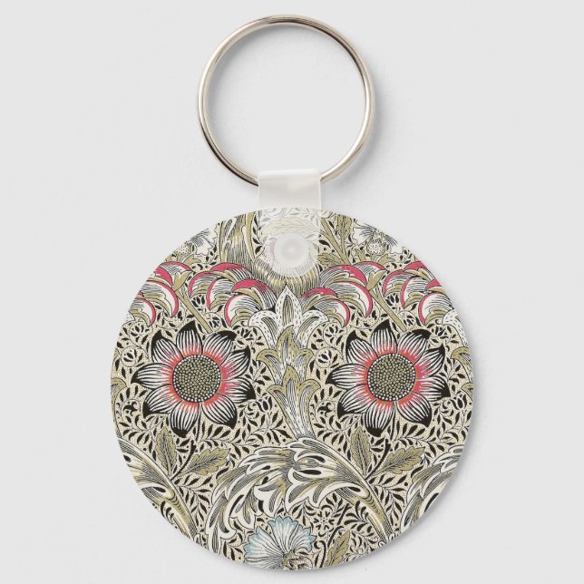 Porte-clés william morris papier peint coq floral (Recto)