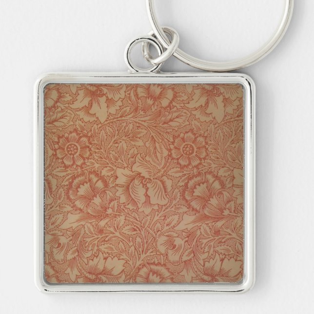 Porte-clés William Morris Pink Poppy Flower Floral (Devant)