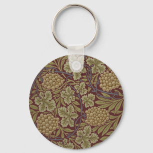 Porte-clés William Morris Raisin Vigne Rouge Vert Art