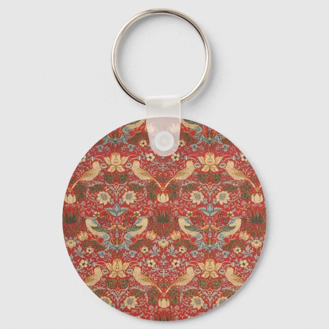 Porte-clés William Morris Red Strawberry Thief (Recto)