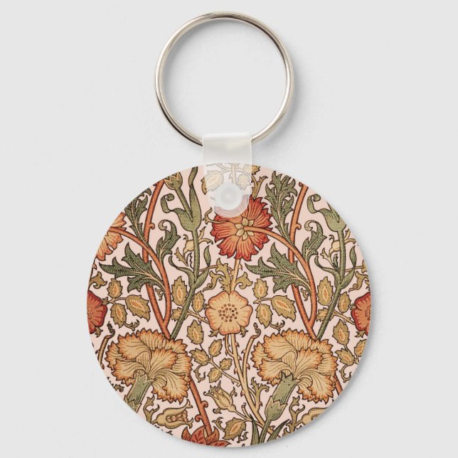 Porte-clés William Morris Rose Flower Fond d'écran Motif (Recto)