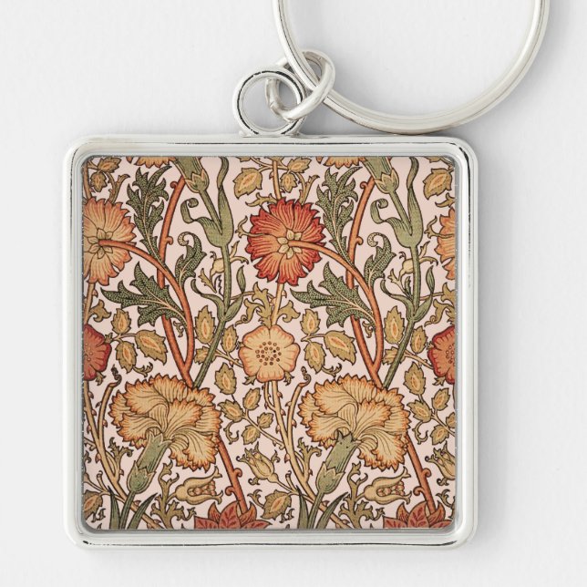Porte-clés William Morris Rose Flower Fond d'écran Motif (Devant)