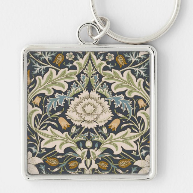 Porte-clés William Morris Severn Motif floral classique (Devant)