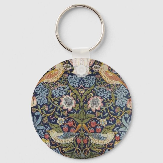 Porte-clés William Morris Strawberry Thief Design 1883 (Recto)