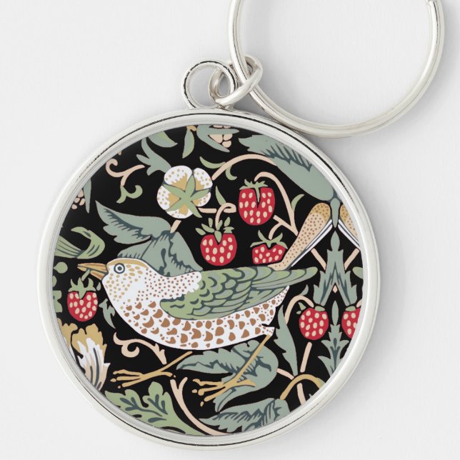 Porte-clés William Morris Strawberry Thief I Black Birds (Devant)
